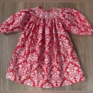 Mom & Me Smocked Red Floral Dress-size 2T